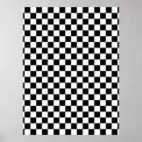 Black & White Checkerboard Poster