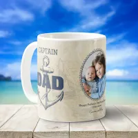 Captain Dad Nautical Anchor Fathers Day Photo  Coffee Mug