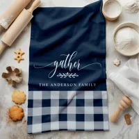 Gather Fall Navy & White Buffalo Check Kitchen Towel