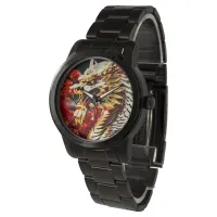 Fire breathing dragon gold head watch