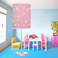 Cute stars with faces in pastel colors girls table lamp