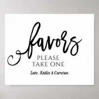 Wedding Favors Sign "Please Take One" | Black