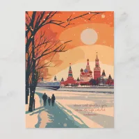 Travel to Moscow Postcard