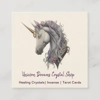 Purple Unicorn Square Business Card