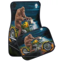 Bigfoot Biking Under the Moon Car Floor Mat