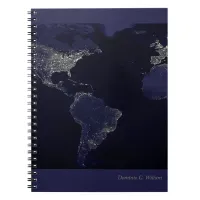 Masculine World Map Black Stylish Passport Holder Notebook