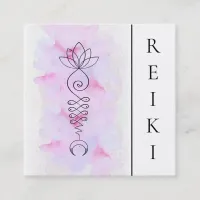 *~*  Lotus Moon Energy Healer Massage Yoga Reiki Square Business Card