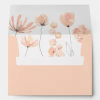 Solid Blush & Blooms Watercolor Floral Invitation Envelope