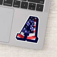 Monogram A American Flag Letter A Initial USA Sticker