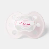 Personalized Pink Baby Girl Pacifier