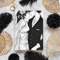 Black and White Anime Wedding  Invitation