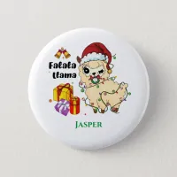 Christmas Llama Button