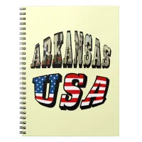 Arkansas Picture and USA Flag Text Notebook