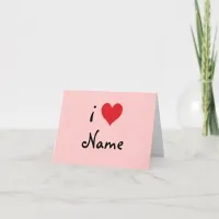 Create Your Own "I Love" Personalized Valentine Holiday Card