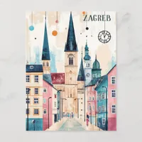 Travel to Zagreb Croatia Postcard