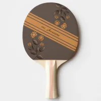 Golden Flowers Ping Pong Paddle