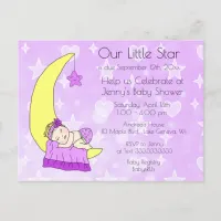 Our Little Star Girl's Baby Shower Invitation Postcard