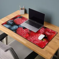 Berry Bonanza Strawberries Blueberries Rasberries Desk Mat