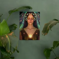 Glowing Goddess of Light Digital Fantasy Art 007 Poster