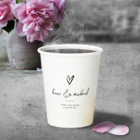 Love Calligraphy Thank You Heart Black B&W ID940 Paper Cups