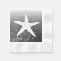 Black Starfish Beach Themed Wedding Napkins