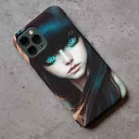 I spy with my cat eye - Digital Cat Girl Portrait iPhone 11 Pro Case