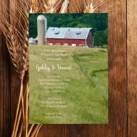 Red Barn and Silo Farm Wedding Shower Invitation