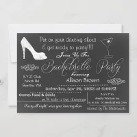 Chalkboard Bachelorette Party Invitations