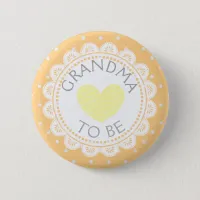 Creamsicle Orange Polka Dot Grandma to Be Button