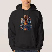 Tiger looking at Reflection in Water Hoodie