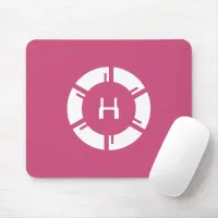 Futuristic SciFi Circle With Custom Monogram Rose Mouse Pad