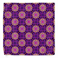 Stylish Trendy Purple Mosaic Geometric Pattern Bandana