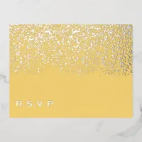 Glitter Wedding RSVP Foil Holiday Postcard