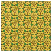 Vibrant Gold Yellow Circular African Pattern Fabric