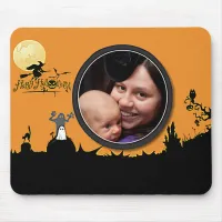 Halloween Night in Orange Glow Add Your Photo Mouse Pad