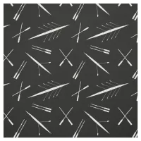 Rowing Boats and Oars Black and White Pattern Fabric