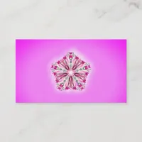 *~* Strong Pink Glowing Star Mandala Healer Reiki Business Card