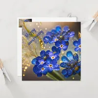 Forget-me-not flower with gold accents 