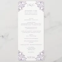 Nadine Wedding Program - Tea-length -Lavender