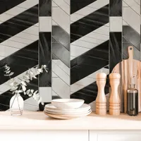 Black and White Chevron Marble Wallpaper