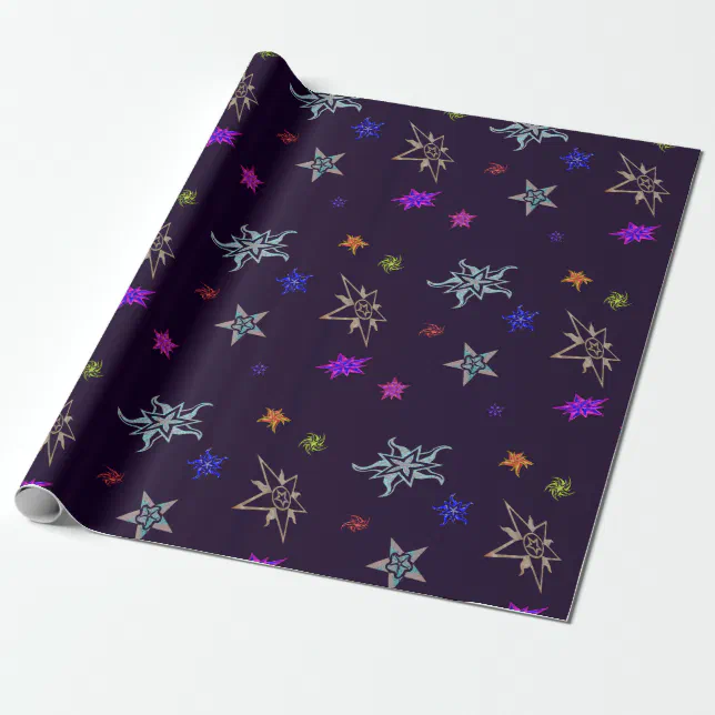 Flying Christmas Stars Wrapping Paper