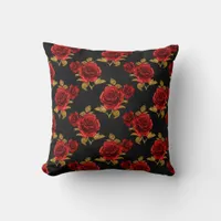 Romantic Red Roses Throw Pillow