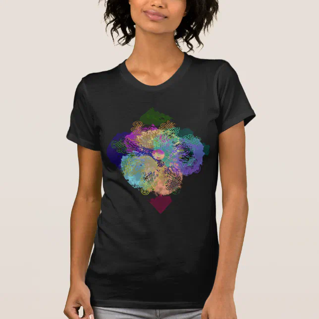Multi-color geometric lace T-Shirt