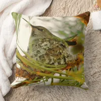 Stunning Anna's Hummingbird Mom on Nest Throw Pillow