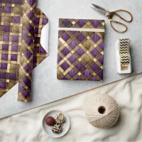 Harlequin Diamonds Purple and Gold ID1031 Wrapping Paper