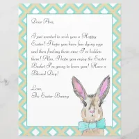 Watercolor Easter Bunny Letter for your Kids Flyer