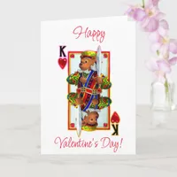 Teddy Bear King of Hearts Card