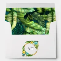 Tropical Aloha Summer Beach Monogram Graduation Envelope