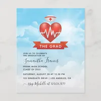 Nurse themed Graduation Party Photo Invitation Flyer