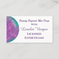 Elegant Colorful Watercolor Esthetician & QR Business Card